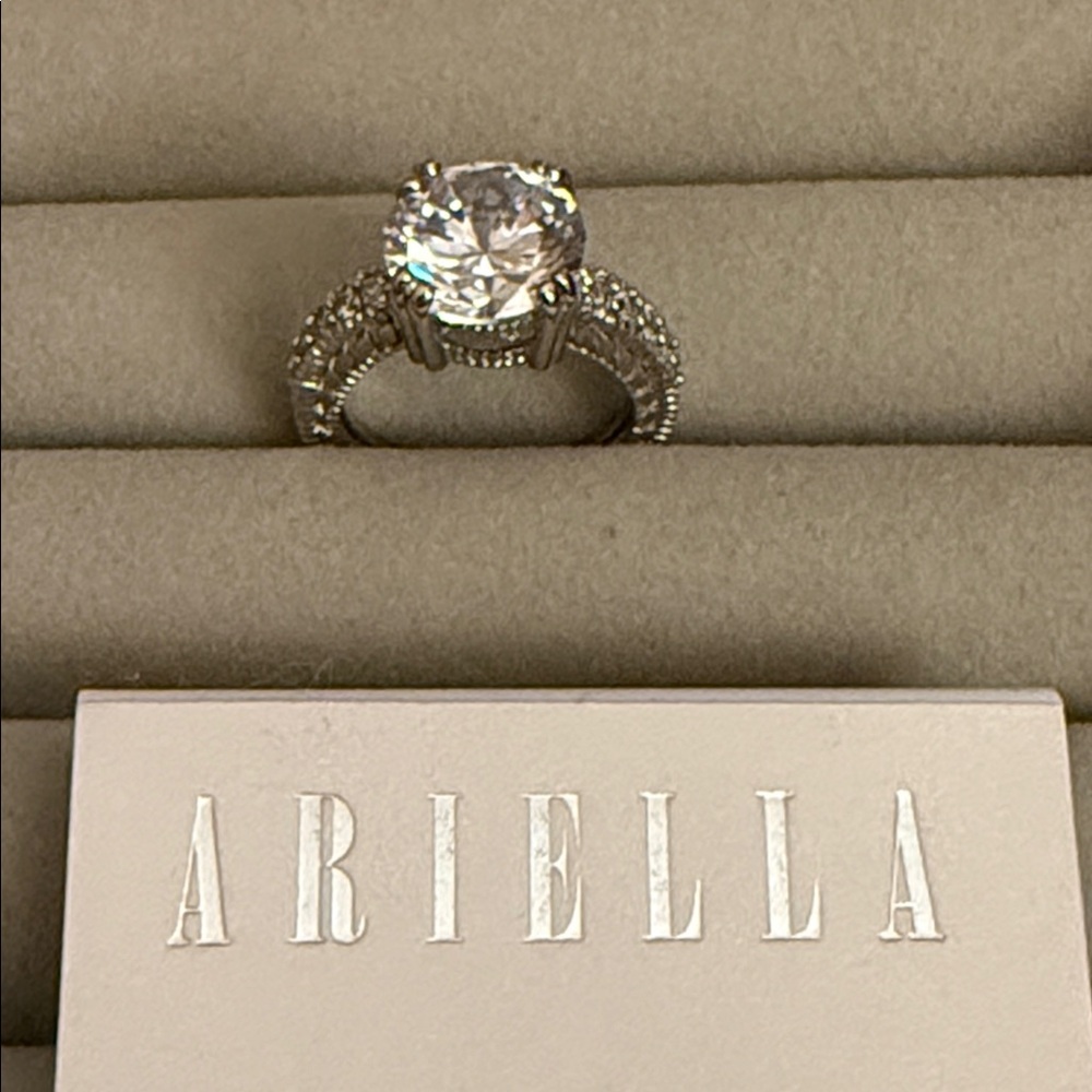 Ariella Silver Ring with Sparkling Clear Gem